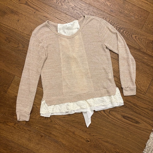 CLU + WILLOUGHBY OPEN KNIT BACK
BOW LACE SWEATER - Picture 3 of 8